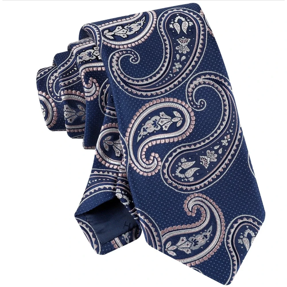 Tommy Hilfiger Men Paisley Tie Navy/Pink One Size